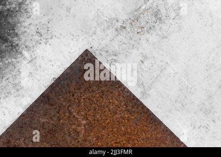 Rostige Probe Element aus Metallteil Korrosion vor dem Hintergrund schwarz-weiß Grunge Oberfläche von alten Textur Stahl. Stockfoto
