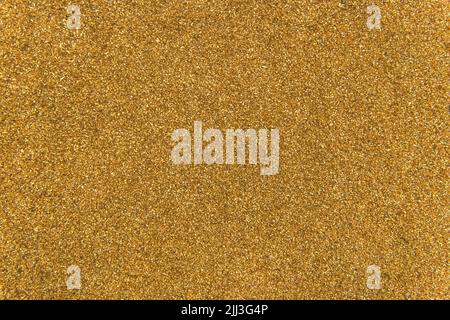 Goldene gelbe Metallschaufel Abfall Stahl Recycling Eisen Textur Hintergrund. Stockfoto