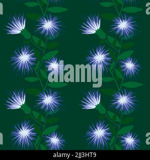 Florale nahtlose Cartoon-Blumenmuster zum Einwickeln von Papier und Stoffen und Accessoires und Kleidung drucken und Kinder. Hochwertige Illustration Stockfoto