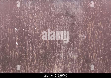 Farbspuren auf schmutzigen alten Oberfläche braun Metall Hintergrund Stahl Textur veraltet abgenutzt. Stockfoto