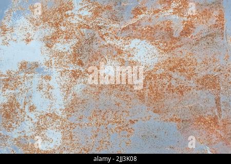 Rostig verkratzt Peeling veraltet metallic Textur Stahl verwitterte Farbe Hintergrund Grunge Muster veraltet Rost. Stockfoto