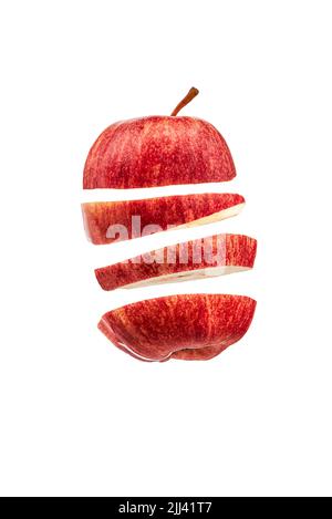 In Scheiben geschnittenen Apfel isoliert auf weißem Hintergrund Stockfoto
