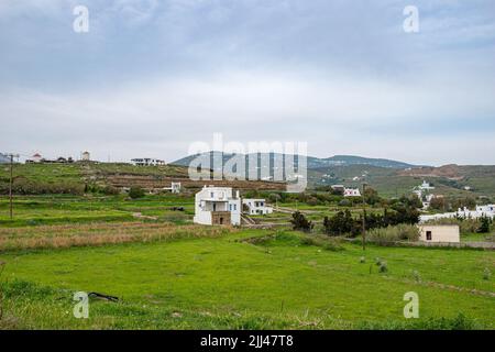 Natürliche Landschaft des nördlichen Teils der Insel Tinos, Kykladen, Griechenland Stockfoto