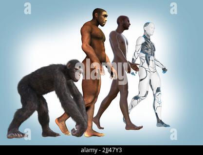 Menschliche Evolution, konzeptuelle Illustration. Stockfoto
