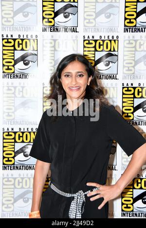 Aparna Nancherla Ankunft bei Disneys Fotocall für ‘The Great North’ im Hilton Bayfront am zweiten Tag der San Diego International Comic-Con, der am Juli stattfand Stockfoto