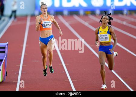 Oregon, USA. 22.. Juli 2022. EUGENE, USA - 22. JULI: Lieke Klaver aus den Niederlanden tritt während der Leichtathletik-Weltmeisterschaften am 22. Juli 2022 in Eugene, USA, auf 400 Metern der Frauen an (Foto: Andy Astfalck/BSR Agency) Atletiekunie Credit: Orange Pics BV/Alamy Live News Stockfoto