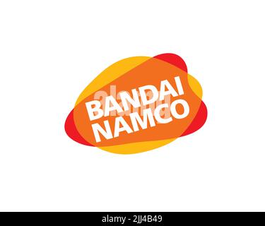 Bandai Namco Entertainment, Gedrehtes Logo, Weißer Hintergrund Stockfoto