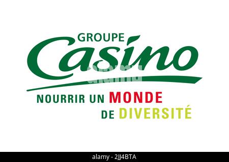 Groupe Casino, Logo, weißer Hintergrund Stockfoto
