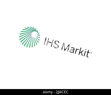 IHS Markit, gedrehtes Logo, weißer Hintergrund B Stockfoto