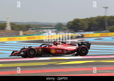 jul 22 2022 Le Castellet, Frankreich - F1 2022 Frankreich GP - freies Training 1 - Charles Leclerc (MON) Ferrari F1-75 Stockfoto