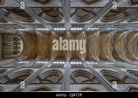 Das Hauptschiff der Kathedrale von Rouen (Frankreich) Stockfoto