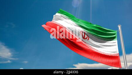 Die Flagge von Iran Islamische Republik Iran Stockfoto