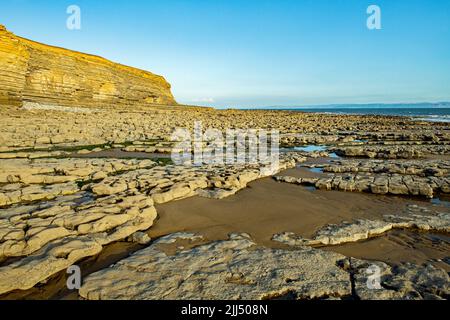 Nash Point Cliffs an einem Sommerabend an der Glamorgan Heritage Coast South Wales Stockfoto