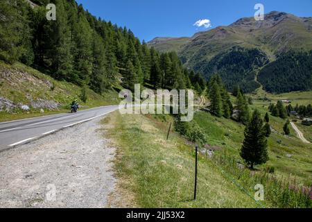 'La Forcola di Livigno', auf dem Weg nach Livigno, von der Schweizer Grenze, SO, Valtellina, Italien Stockfoto