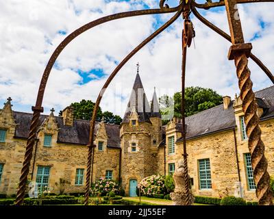 Mittelalterliche Burg von Rochefort-en-Terre, malerisches Dorf im Département Morbihan, Bretagne, Frankreich Stockfoto