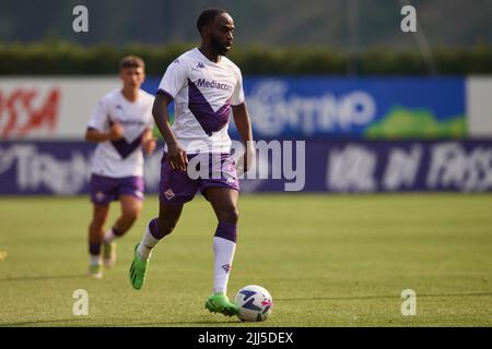 Foto: Daniele Montigiani/LaPresse 22 07 2022 - Moena, Italia Sport amichevole Estiva, AC Fiorentina - AC Trento Nella foto: Jonathan Ikone' Photo Daniele Montigiani/LaPresse 22 07 2022 - Moena, Italien Sportvorsaison Sommertestspiel, AC Fiorentina VS AC Trento auf dem Foto: Jonathan Ikone' Stockfoto