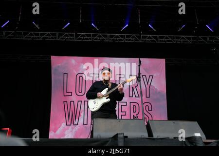 Sheffield, Großbritannien. 23.. Juli 2022. Thom Rylance von den Lotteriegewinnerinnen in Sheffield, Großbritannien am 7/23/2022. (Foto von Ben Early/News Images/Sipa USA) Quelle: SIPA USA/Alamy Live News Stockfoto