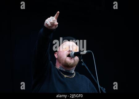 Sheffield, Großbritannien. 23.. Juli 2022. Thom Rylance von den Lotteriegewinnerinnen in Sheffield, Großbritannien am 7/23/2022. (Foto von Ben Early/News Images/Sipa USA) Quelle: SIPA USA/Alamy Live News Stockfoto