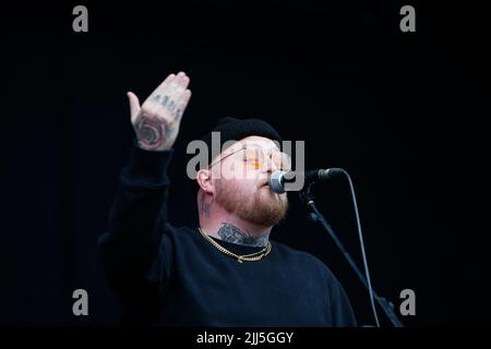 Sheffield, Großbritannien. 23.. Juli 2022. Thom Rylance von den Lotteriegewinnerinnen in Sheffield, Großbritannien am 7/23/2022. (Foto von Ben Early/News Images/Sipa USA) Quelle: SIPA USA/Alamy Live News Stockfoto