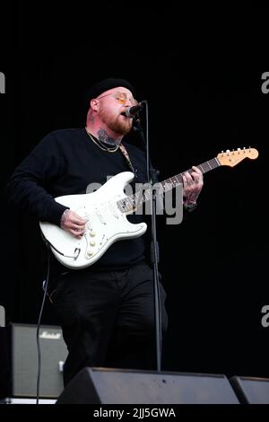 Sheffield, Großbritannien. 23.. Juli 2022. Thom Rylance von den Lotteriegewinnerinnen in Sheffield, Großbritannien am 7/23/2022. (Foto von Ben Early/News Images/Sipa USA) Quelle: SIPA USA/Alamy Live News Stockfoto