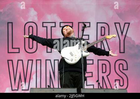 Sheffield, Großbritannien. 23.. Juli 2022. Thom Rylance von den Lotteriegewinnerinnen in Sheffield, Großbritannien am 7/23/2022. (Foto von Ben Early/News Images/Sipa USA) Quelle: SIPA USA/Alamy Live News Stockfoto