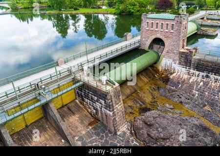 Schweden, Vastra Gotaland County, Trollhattan, Talsperre am Fluss Gota Alv Stockfoto