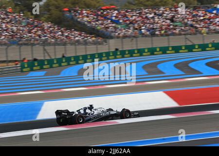 23.. Juli 2022; Circuit Paul Ricard, Le Castellet, Marseille, Frankreich: F1 Grand Prix of France, Qualifying Sessions: Scuderia AlphaTauri, Pierre Gasly Stockfoto