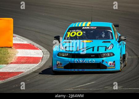 100 MULLER Yvan (FRA), Cyan Racing Lynk & Co, Lynk & Co 03 TCR, Aktion während des WTCR - Race of Italy 2022, 6. Runde des FIA World Touring Car Cup 2022, auf dem Autodromo Vallelunga Piero Taruffi vom 22. Bis 24. Juli in Campagnano di Roma, Italien - Foto Grégory Lenormand / DPPI Stockfoto