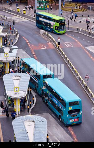 Busbahnhof Liverpool Queen Square Stockfoto