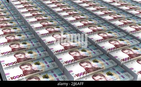 3D Illustration Ukraine 1000 Hryven Geldnote Stockfoto