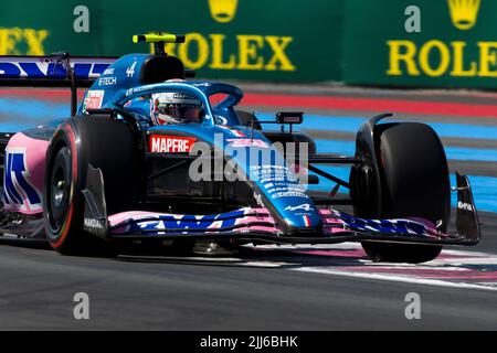 23.. Juli 2022; Circuit Paul Ricard, Le Castellet, Provence Alpes Cote d Azur, Frankreich: F1 Grand Prix von Frankreich, Qualifying Sessions: Esteban Ocon von Frankreich mit dem A522 (31) Alpine F1 Team Stockfoto