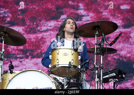Sheffield, Großbritannien. 23.. Juli 2022. Yoann Intonti Schlagzeuger der Impfstoffe in Sheffield, Großbritannien am 7/23/2022. (Foto von Ben Early/News Images/Sipa USA) Quelle: SIPA USA/Alamy Live News Stockfoto