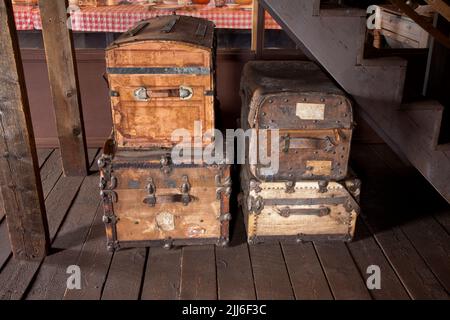 Vintage Trunks, South Park City, Fairplay, Colorado, USA US Co Stockfoto