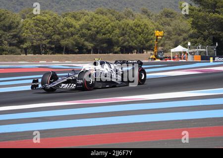 Le Castellet, Mezzolombardo, Frankreich. 23.. Juli 2022. Fährt während des Qualifyings des FIA Formel 1 Grand Prix von Frankreich 2022 auf dem Circuit Paul Ricard in Le Castellet, Frankreich. (Bild: © Daisy Facinelli/ZUMA Press Wire) Stockfoto