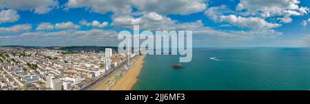 Schönes Luftpanorama Brighton Beach UK Stockfoto