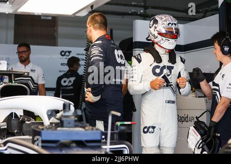 GASLY Pierre (Fra), Scuderia AlphaTauri AT03, Portrait während der Formel 1 Lenovo Grand Prix de France, French Grand Prix 2022, 12. Lauf der FIA Formel 1 Weltmeisterschaft 2022 vom 22. Bis 24. Juli 2022 auf dem Circuit Paul Ricard, in Le Castellet, Frankreich - Foto: Antonin Vincent/Dppi/DPPI/LiveMedia Stockfoto