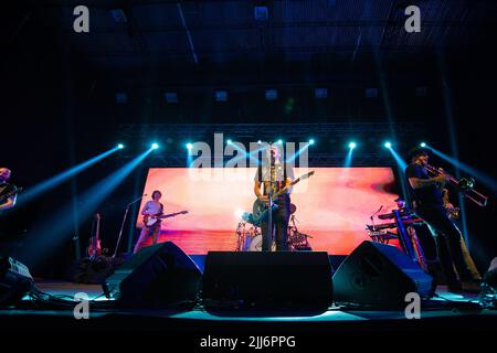 No Te VA A Gustar Rock Band tritt in Corrientes, Argentinien, auf Stockfoto