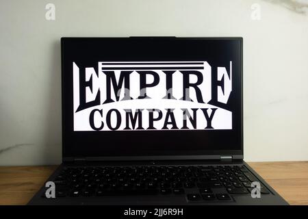 KONSKIE, POLAND - July 22, 2022: Empire Company Limited Canadian conglomerate Logo auf dem Laptop-Bildschirm angezeigt Stockfoto