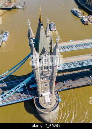 Nahaufnahme der Tower Bridge London River Thames Stockfoto