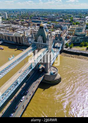 Nahaufnahme der Tower Bridge London River Thames Stockfoto