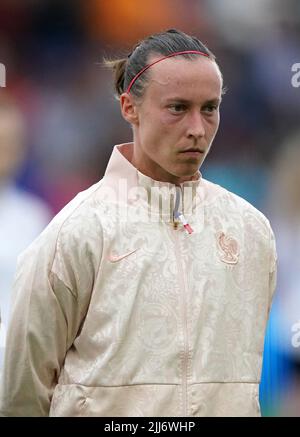 Die französische Torhüterin Pauline Peyraud-Magnin vor dem Viertelfinale der UEFA Women's Euro 2022 im New York Stadium, Rotherham. Bilddatum: Samstag, 23. Juli 2022. Stockfoto