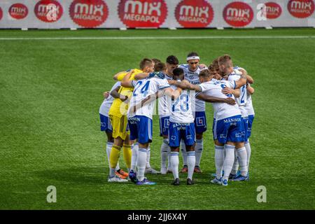 IFK Norrköping Fußballmannschaft vor dem Heimspiel am 16. Juli 2022 in der Platinum Cars Arena gegen Malmö FF Stockfoto