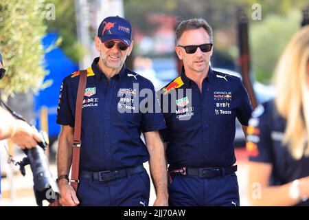 jul 22 2022 Le Castellet, Frankreich - F1 2022 Frankreich GP - Christian Horner (GBR) - RedBull Racing Team Principal mit Adrian Newey (GBR) Stockfoto