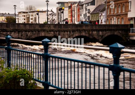 Der Fluss Garavogue, Sligo, Nordwest-Irland. Stockfoto