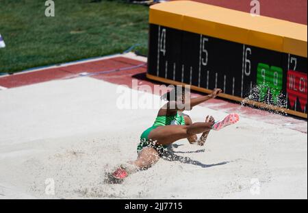 Eugene, USA. 23.. Juli 2022. Eugene, 23 Jul 2022 Ruth Usoro (NGR) bei den Leichtathletik-Weltmeisterschaften im Hayward Field Eugene USA am 23 2022. Juli in Aktion gesehen Alamy Live News Stockfoto