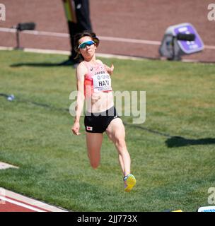 Eugene, USA. 23.. Juli 2022. Eugene, 23. Juli 2022 Sumire Hata (JPN) bei den Leichtathletik-Weltmeisterschaften im Hayward Field Eugene USA am 23 2022. Juli in Aktion gesehen Alamy Live News Stockfoto