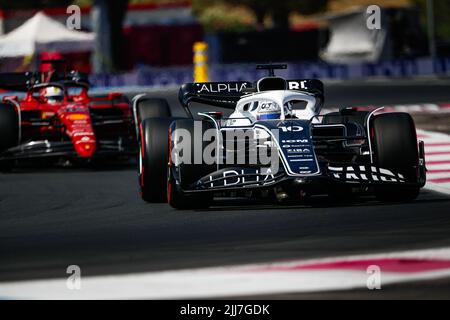 10 GASLY Pierre (Fra), Scuderia AlphaTauri AT03, Aktion während der Formel 1 Lenovo Grand Prix de France, Französischer Grand Prix 2022, 12. Runde der FIA Formel 1 Weltmeisterschaft 2022 vom 22. Bis 24. Juli 2022 auf dem Circuit Paul Ricard, in Le Castellet, Frankreich - Foto: Antonin Vincent/Dppi/DPPI/LiveMedia Stockfoto