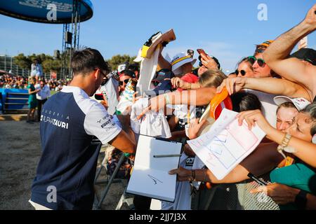 GASLY Pierre (Fra), Scuderia AlphaTauri AT03, Portrait während der Formel 1 Lenovo Grand Prix de France, French Grand Prix 2022, 12. Lauf der FIA Formel 1 Weltmeisterschaft 2022 vom 22. Bis 24. Juli 2022 auf dem Circuit Paul Ricard, in Le Castellet, Frankreich - Foto: Antonin Vincent/Dppi/DPPI/LiveMedia Stockfoto