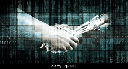 Datennetz auf ein Firmensystem als Kunst Stockfoto