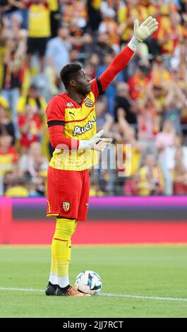 Torhüter von Lens Brice Samba beim Vorsaison-Fußballspiel zwischen RC Lens und Inter Mailand (FC Internazionale) am 23. Juli 2022 im Stade Bollaert-Delelis in Lens, Frankreich - Foto Jean Catuffe / DPPI Stockfoto